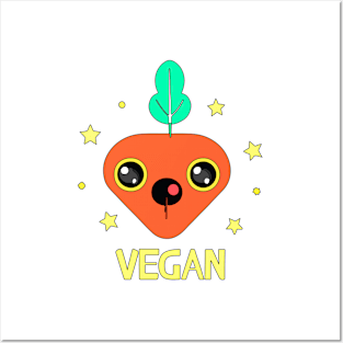 Cute vegan baby carrot Posters and Art